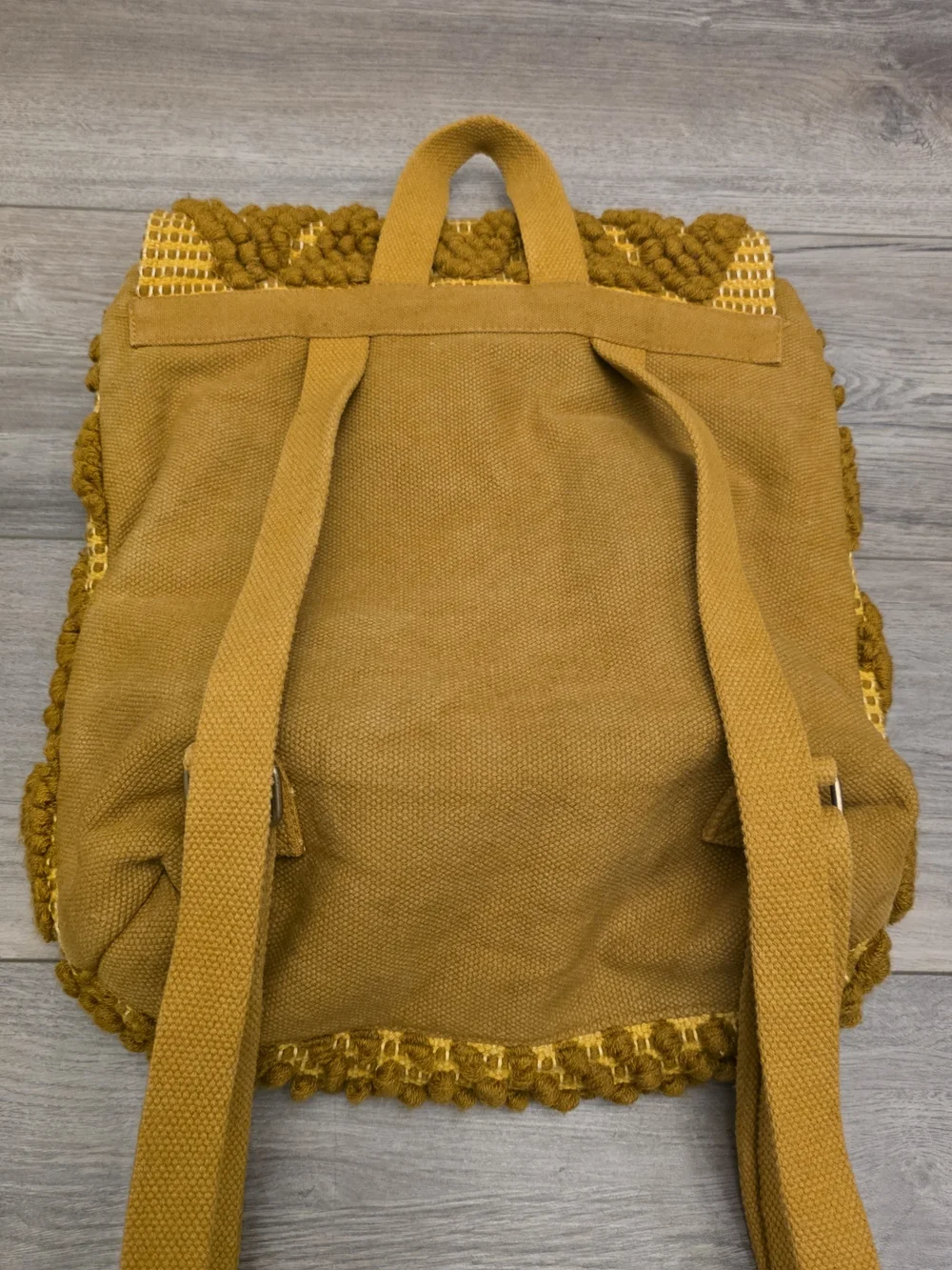 Panache Mustard Yellow Woven Macramé Backpack
